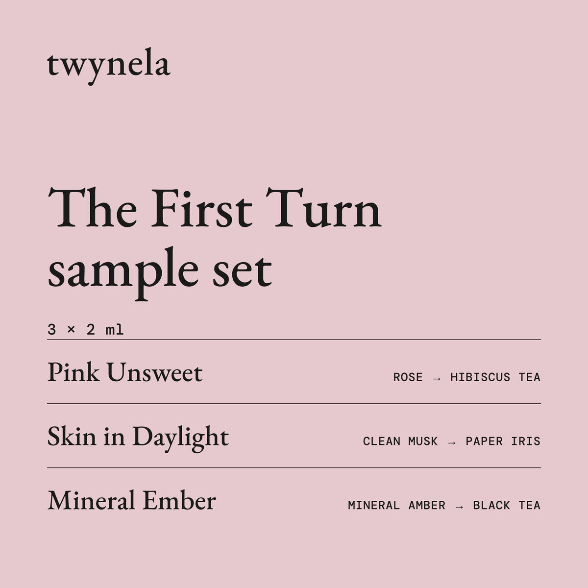 The First Turn sample set: three 2 ml vials